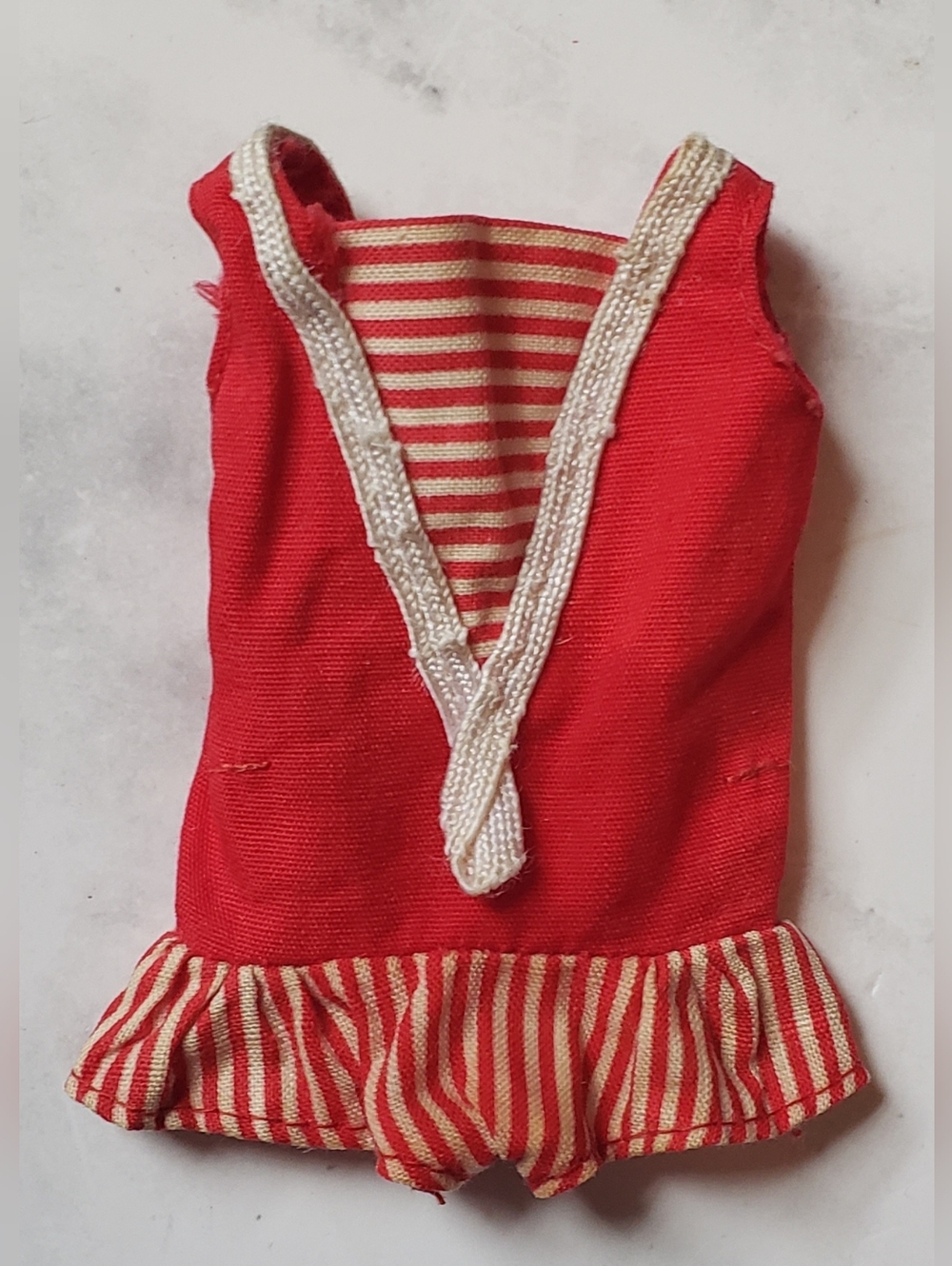 Vintage 1964 Barbie SKIPPER Doll #950 Red Stripe Swimsuit Bathing Suit